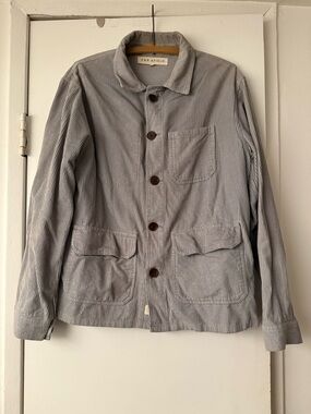 Far Afield Men's Light Gray- blue Corduroy Overshirt Jacket